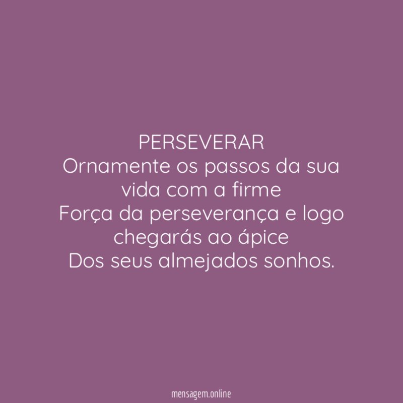 PERSEVERAR