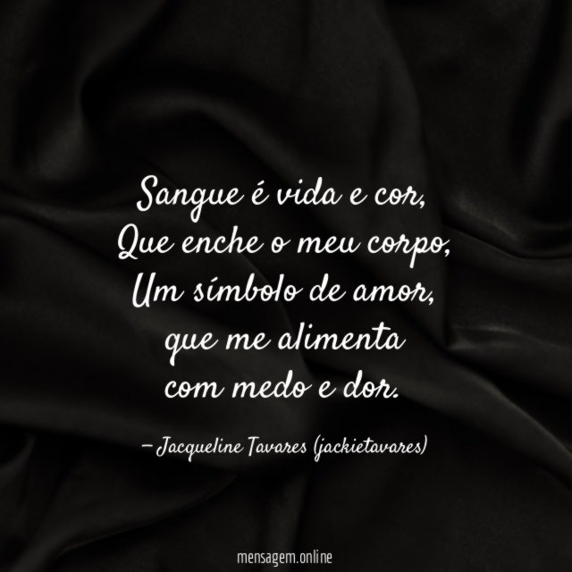 Sangue é vida e cor