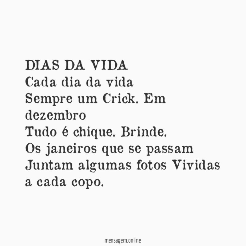 DIAS DA VIDA