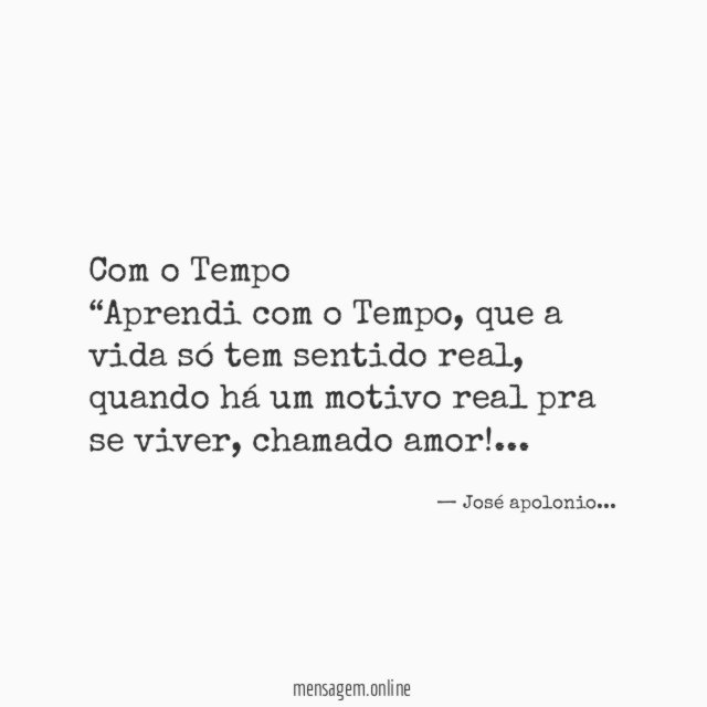 Com o Tempo