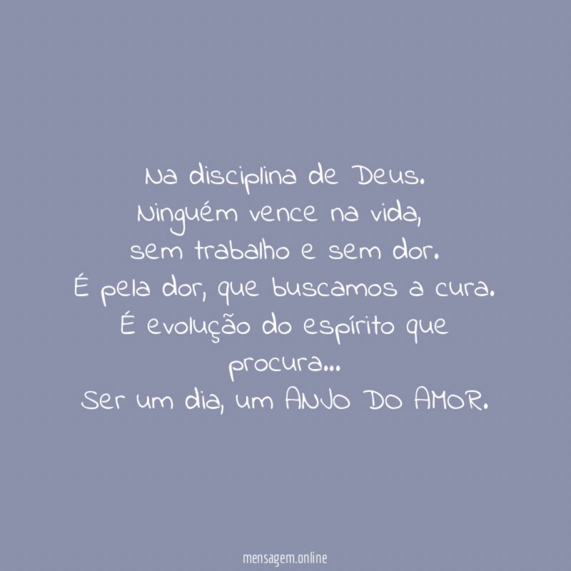 Na disciplina de Deus