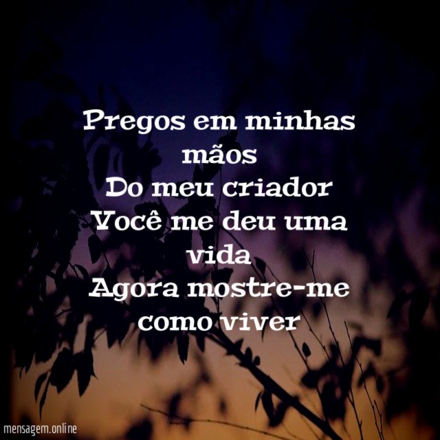 Pregos em minhas mãos Do meu criador Você me deu