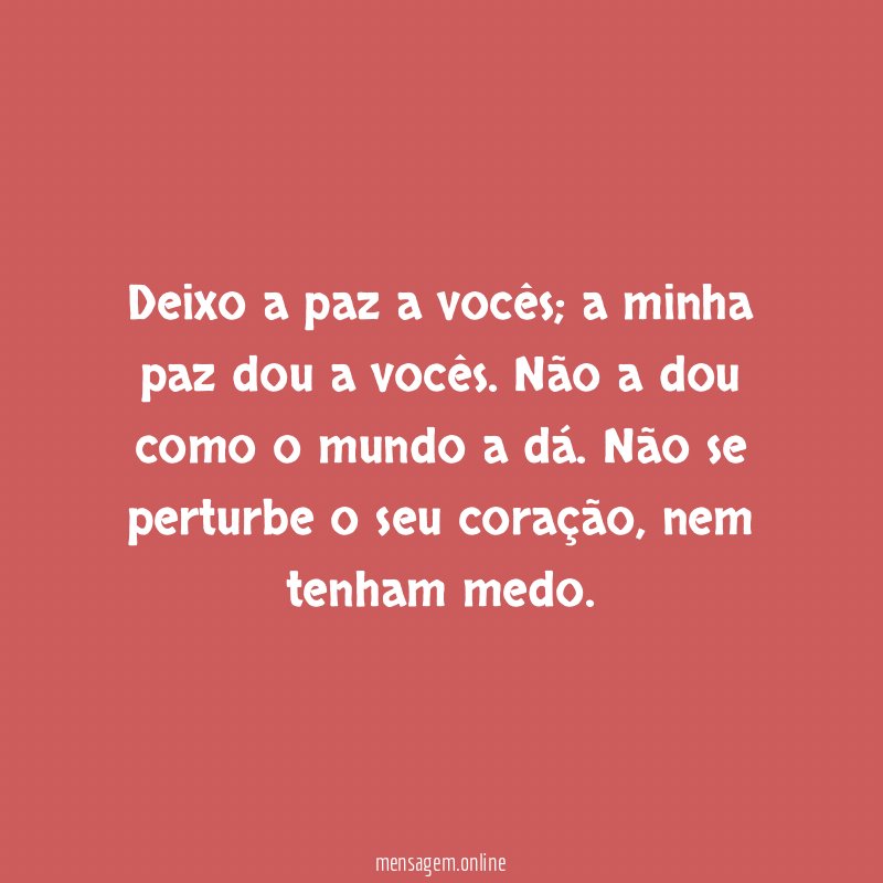 Deixo a paz a vocês
