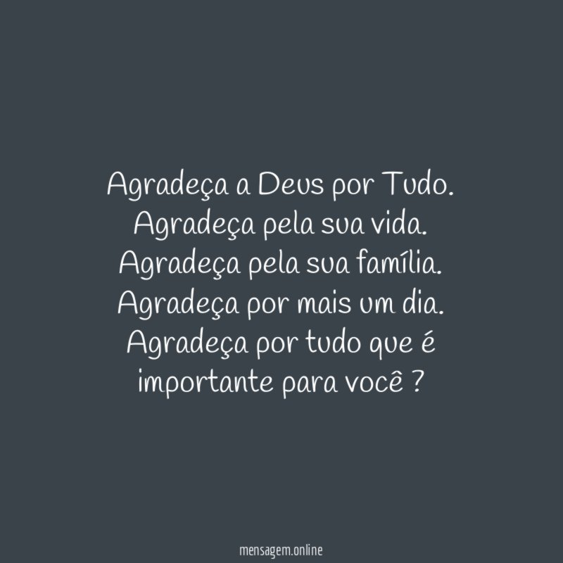 Agradeça a Deus por Tudo