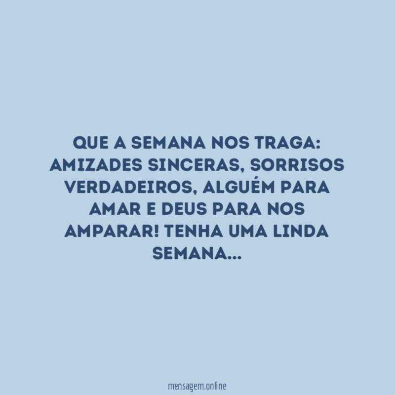 Que a semana nos traga