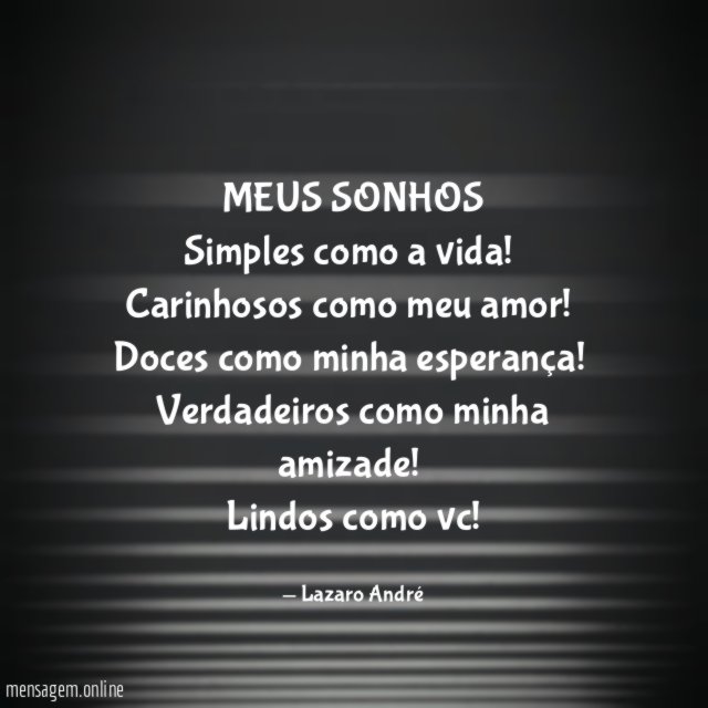 MEUS SONHOS Simples como a vida