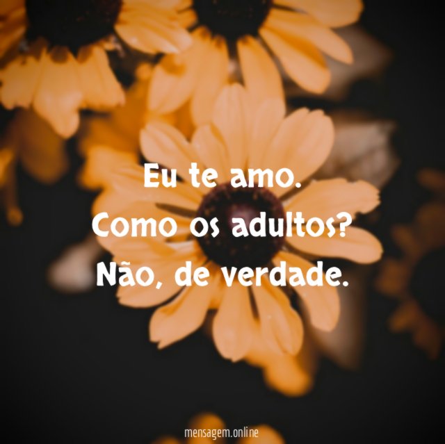 Eu te amo. Como os adultos?