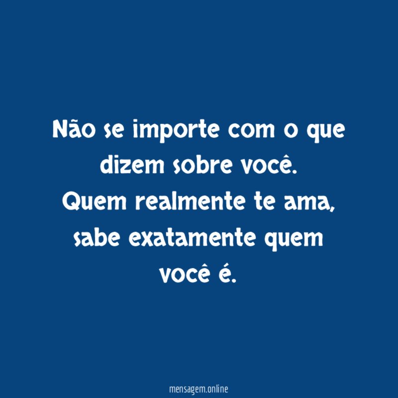 Não se importe