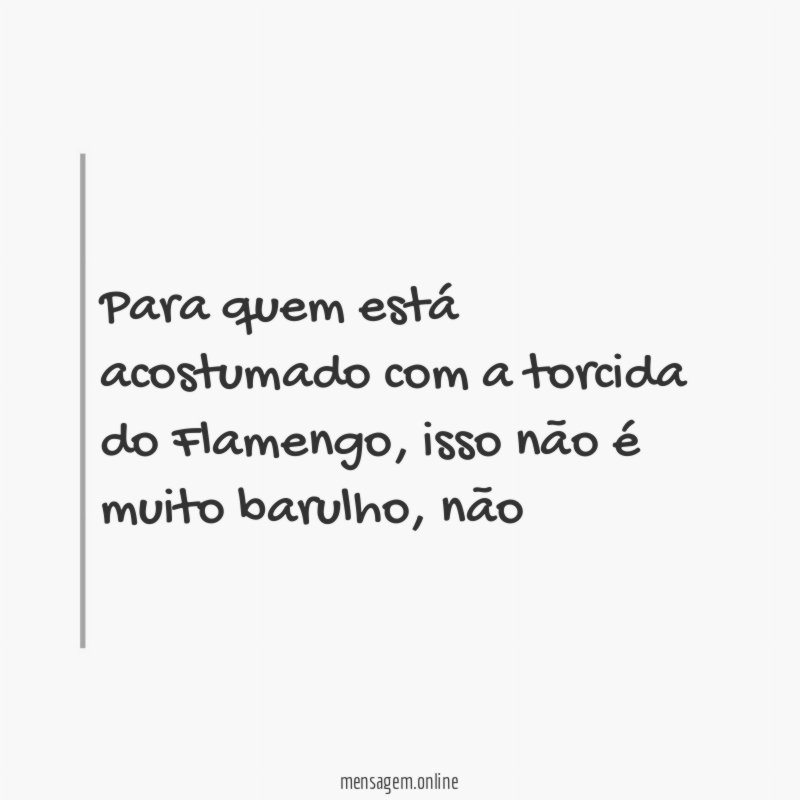 Para quem está acostumado com a torcida do Flamengo