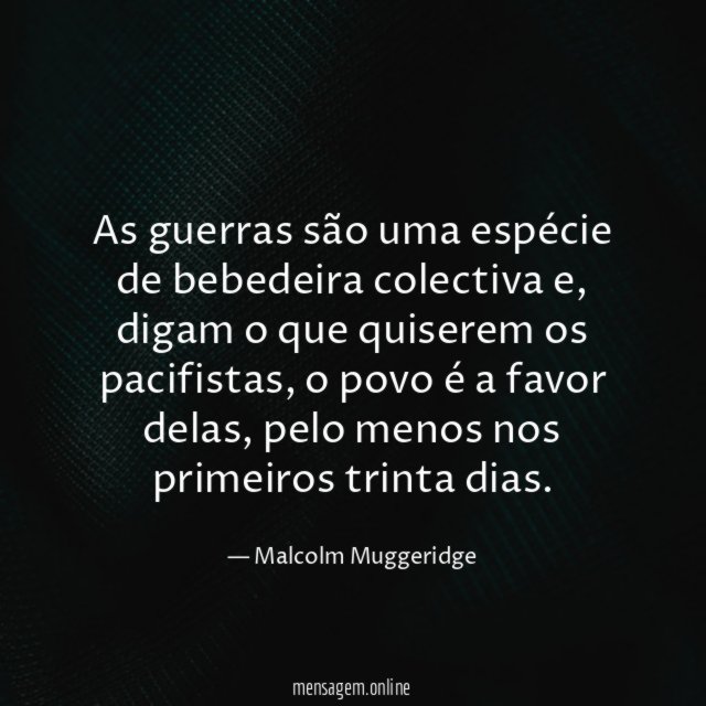 As guerras são uma espécie de bebedeira colectiva