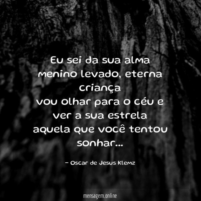 Eu sei da sua alma menino levado