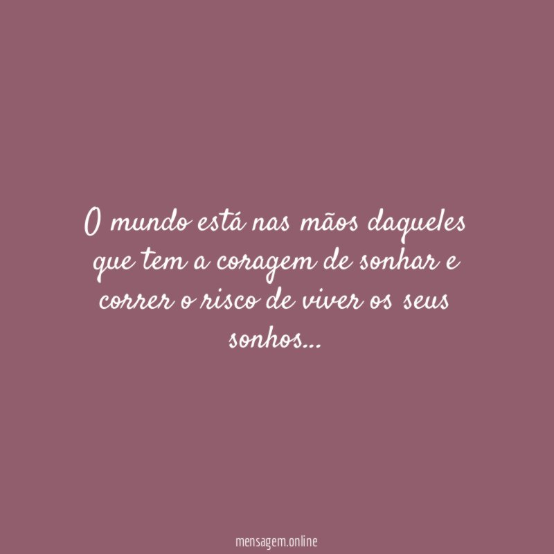 O mundo está nas mãos