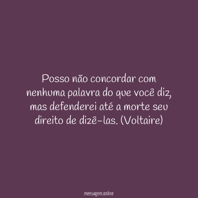 Posso não concordar