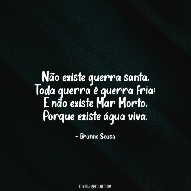Não existe guerra santa