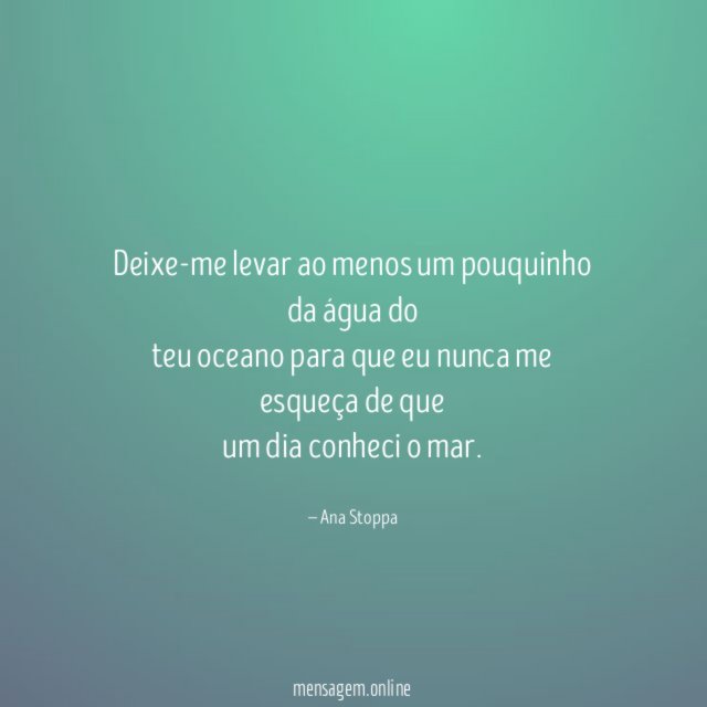Deixe-me levar ao menos um pouquinho da água