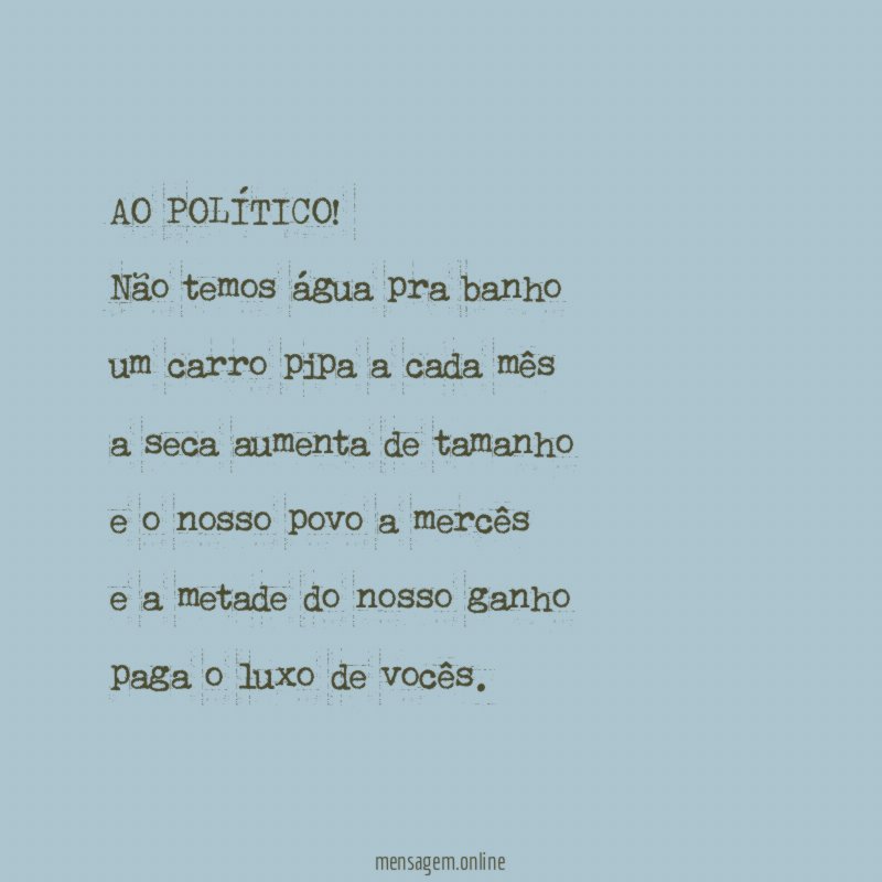 AO POLÍTICO!
