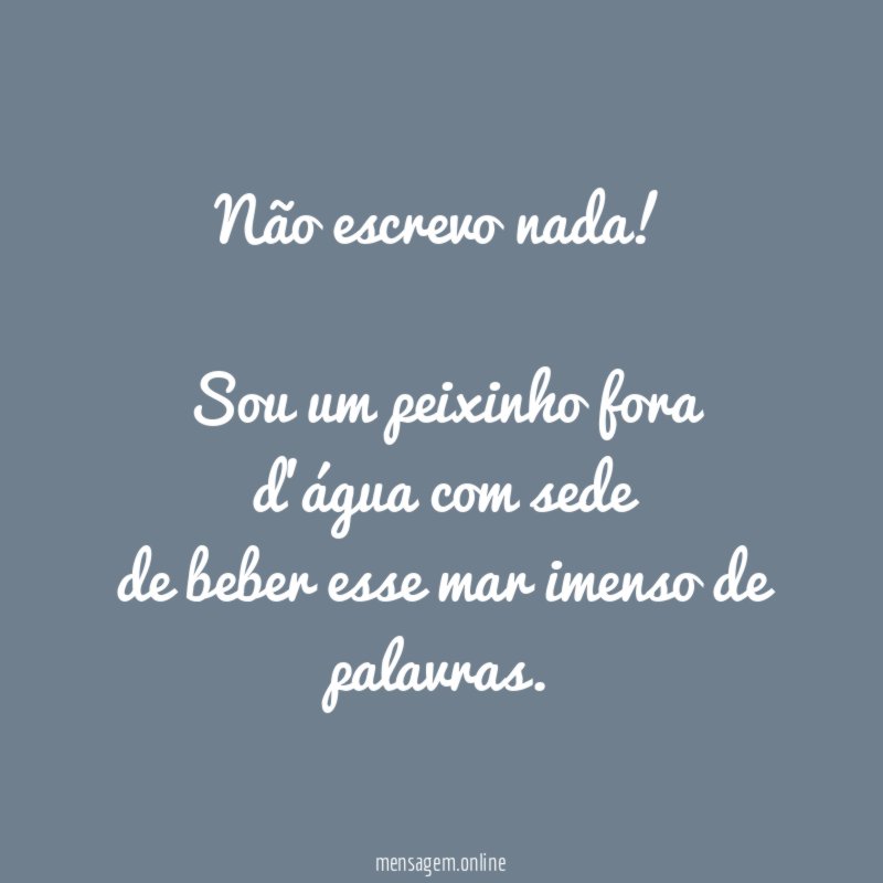 Não escrevo nada