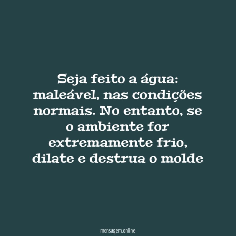 Seja feito a água