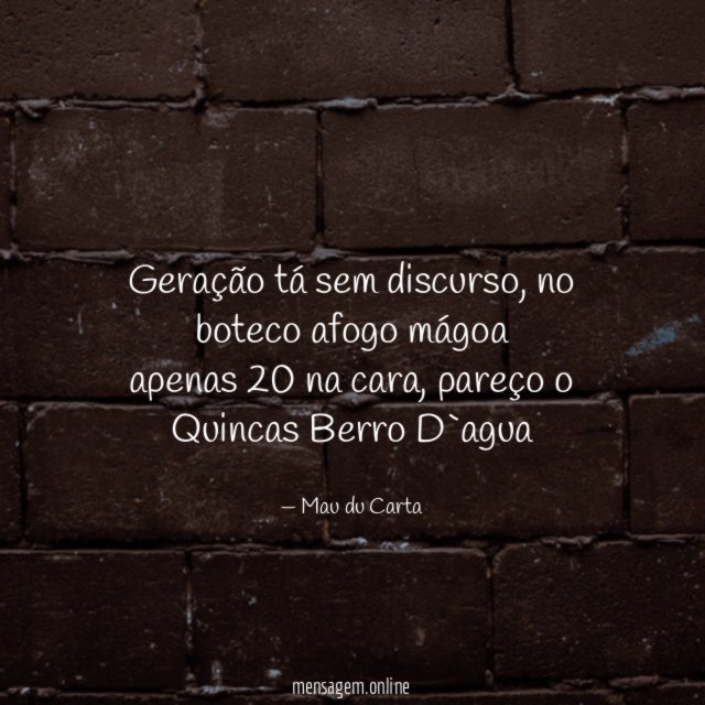 Geração tá sem discurso