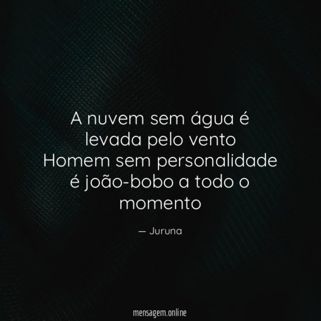A nuvem sem água é levada pelo vento Homem