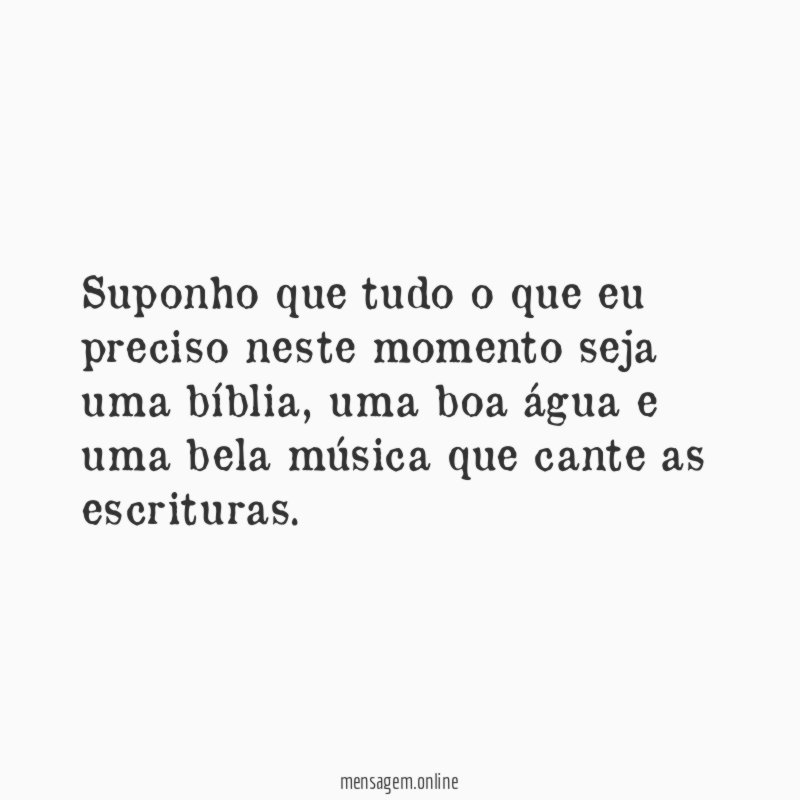 Suponho que tudo o que eu preciso neste