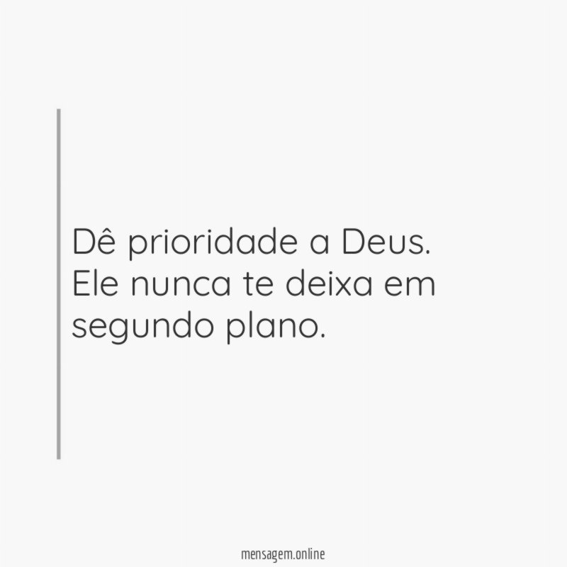 Deus em primeiro lugar