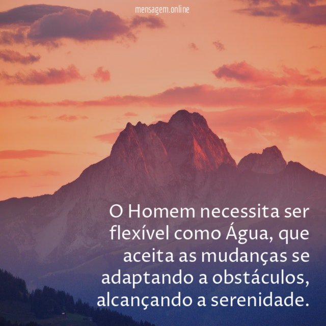 O Homem necessita ser flexível como Água