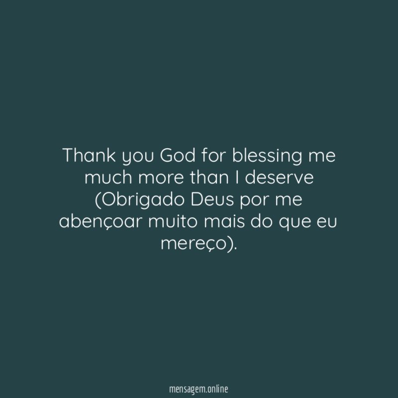 Thank you God