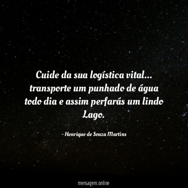 Cuide da sua logística vital