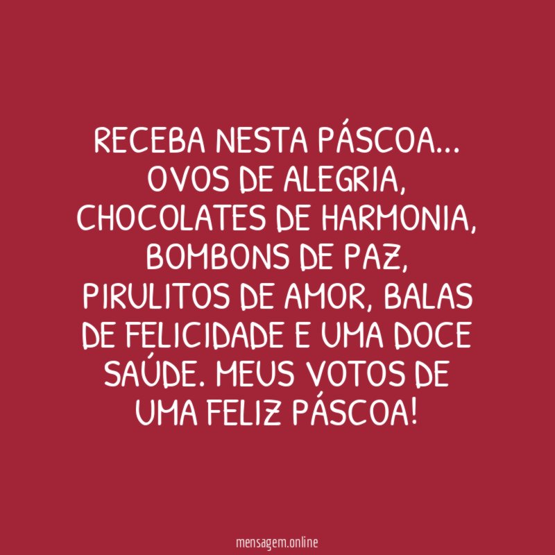 Votos de uma Feliz Páscoa