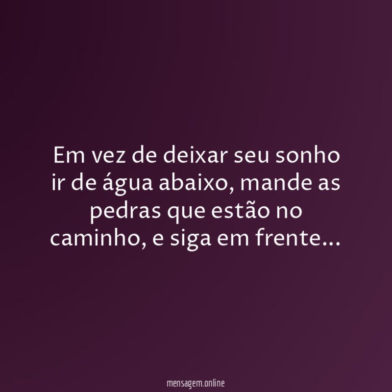 Em vez de deixar seu sonho ir de água abaixo