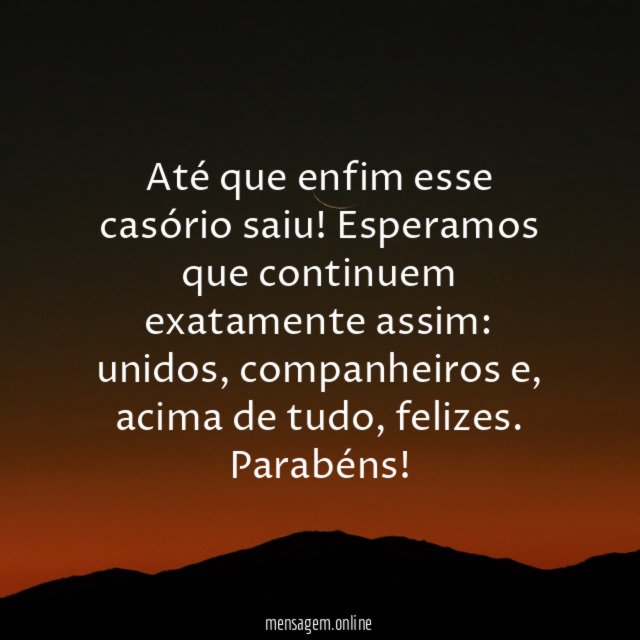 Até que enfim!