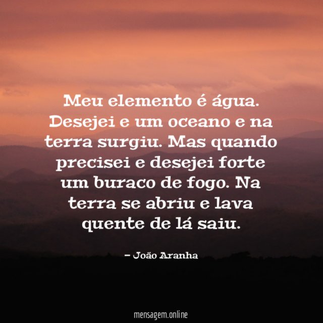 Meu elemento é água