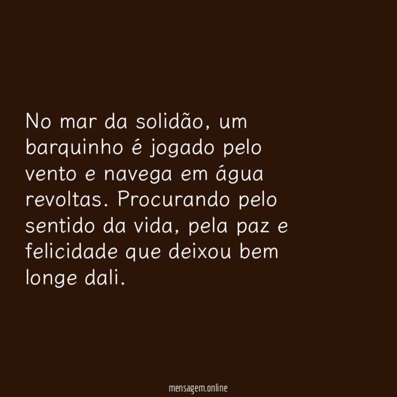 No mar da solidão