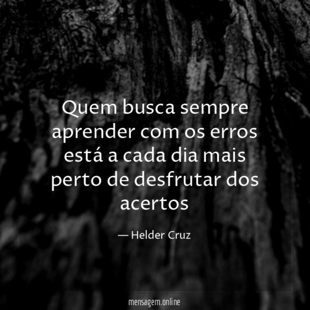 Quem busca sempre aprender com os erros está