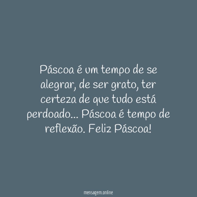 Páscoa, tempo de reflexão…