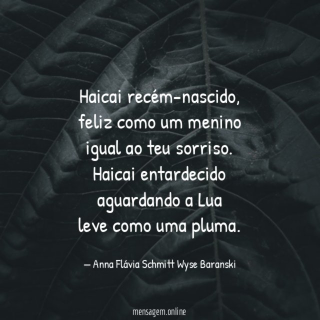 Haicai recém-nascido,