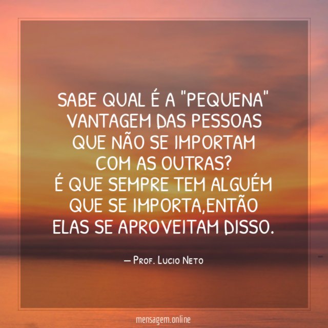 SABE QUAL É A "PEQUENA" VANTAGEM DAS PESSOAS