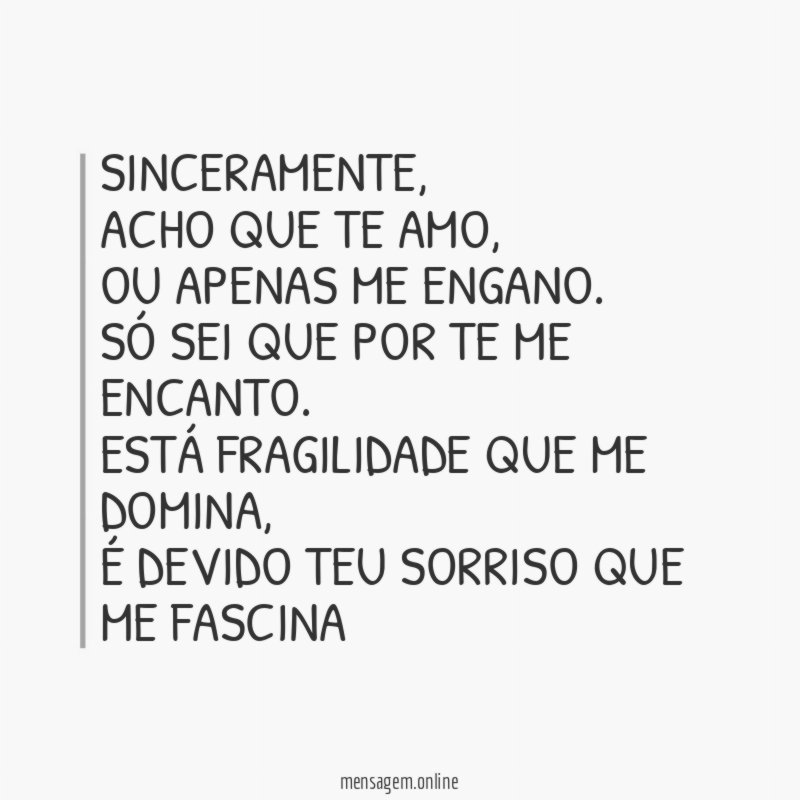 SINCERAMENTE