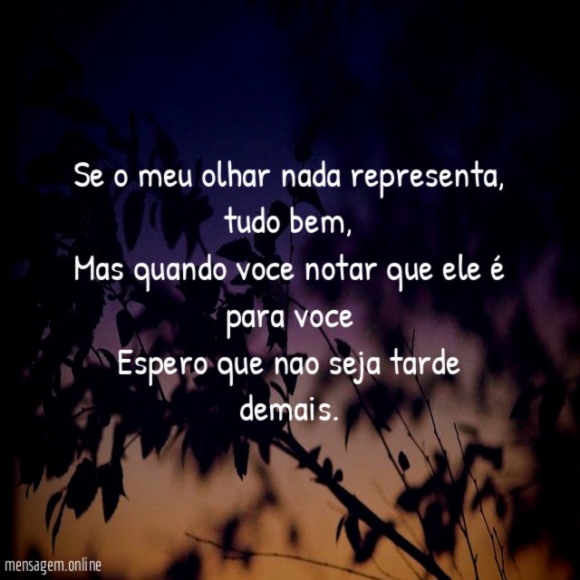 Se o meu olhar nada representa