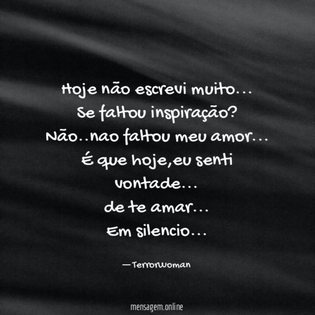 Hoje não escrevi muito