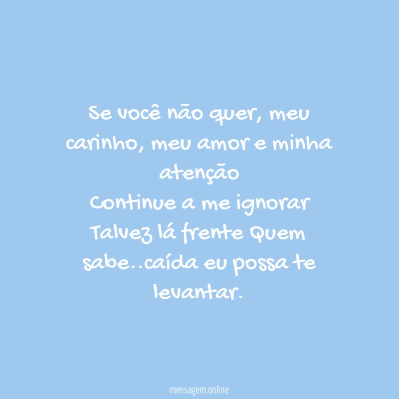 Se você não quer