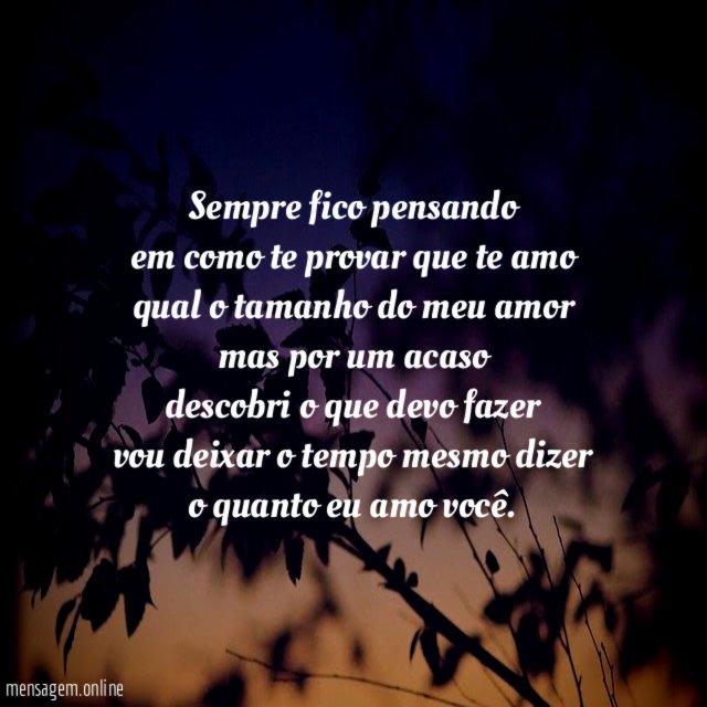 Sempre fico pensando em como te provar que te