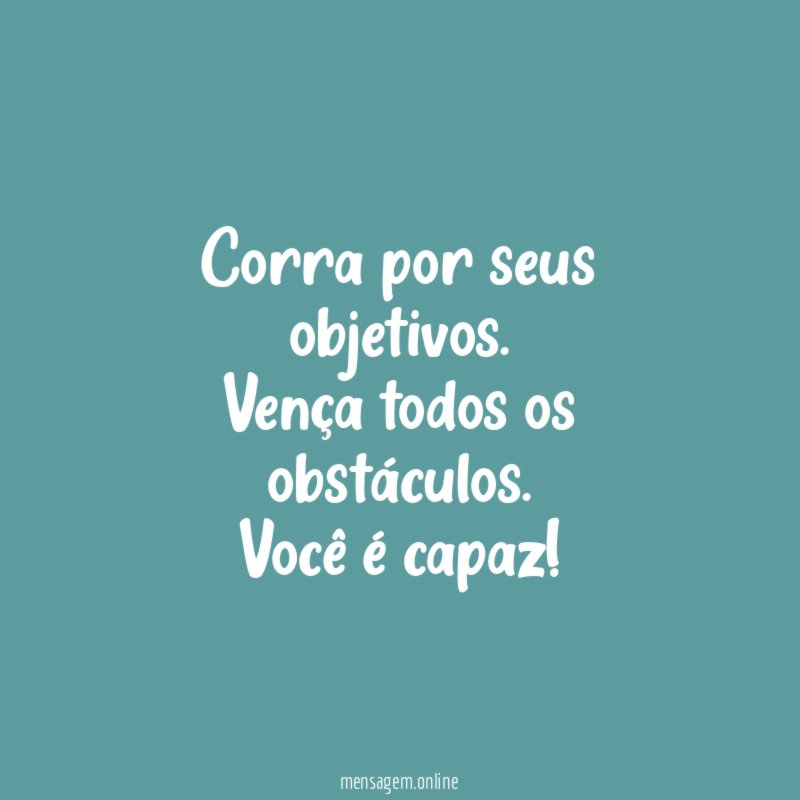 Corra por seus objetivos