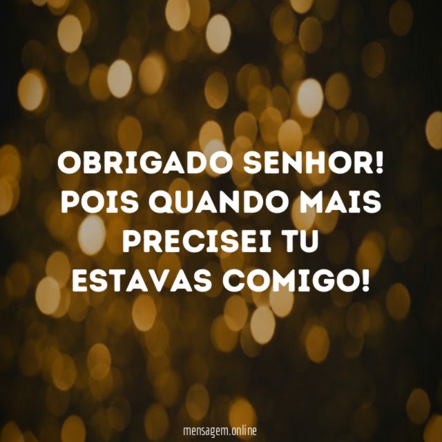 Obrigado Senhor