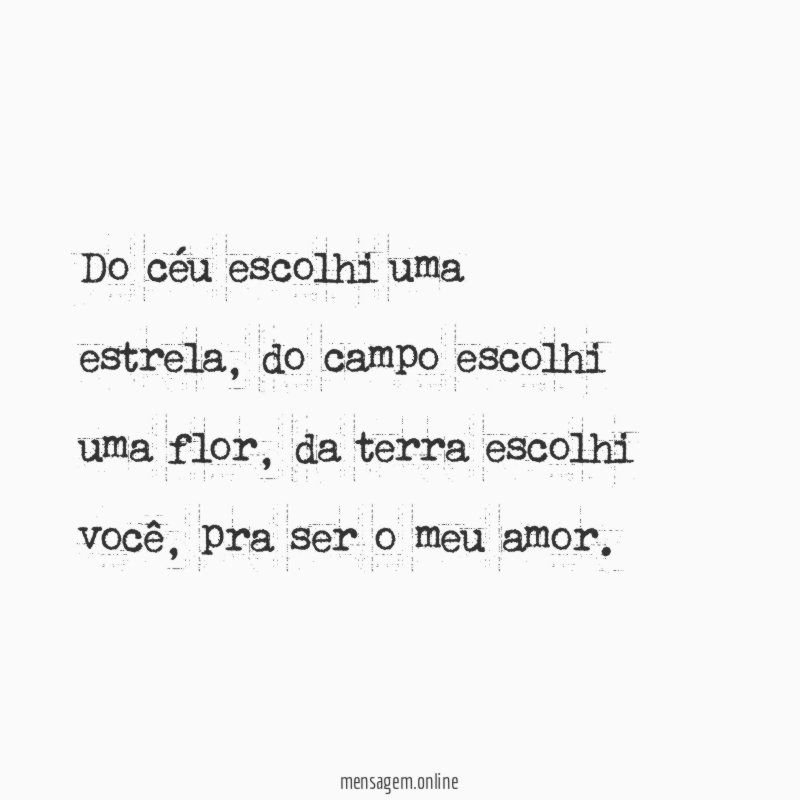 Do céu escolhi uma estrela