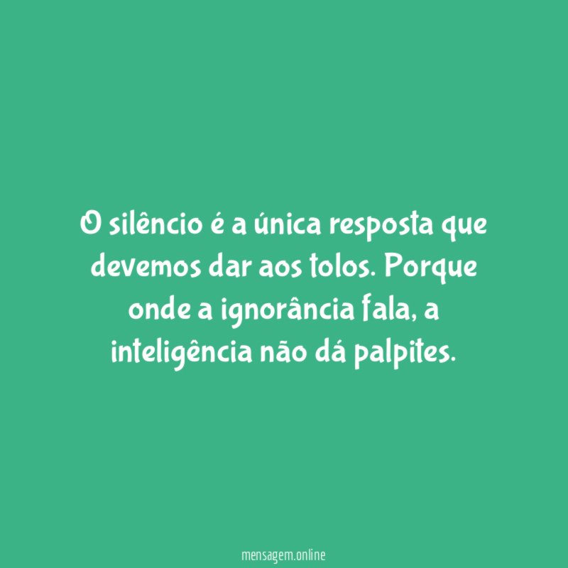 O silêncio