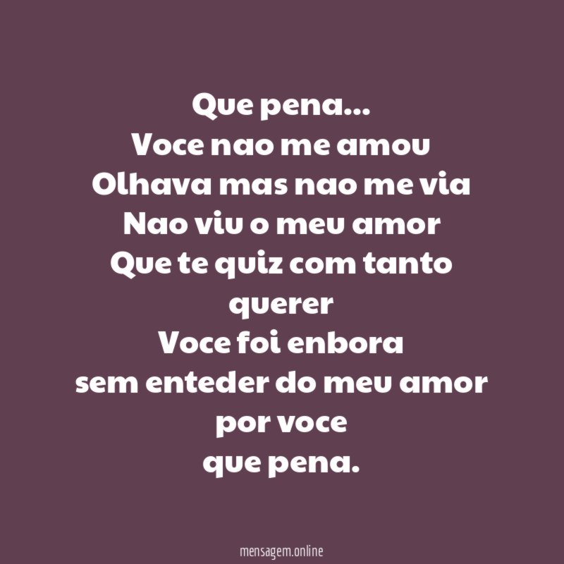 Que pena