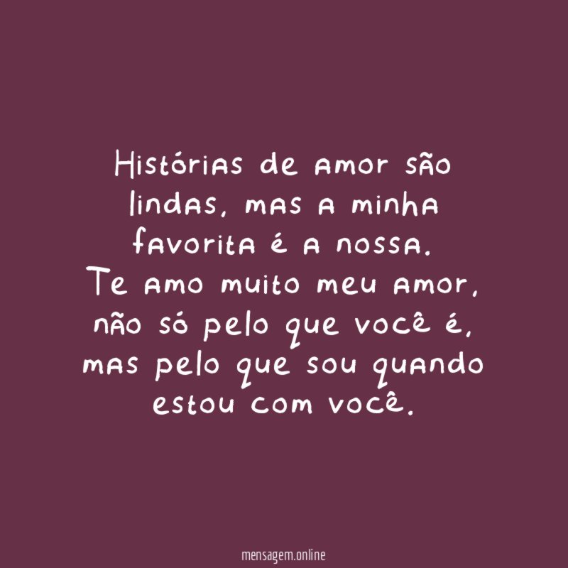 Histórias de amor são lindas