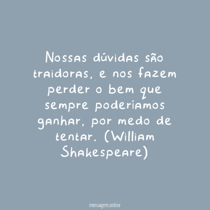 Medo de tentar